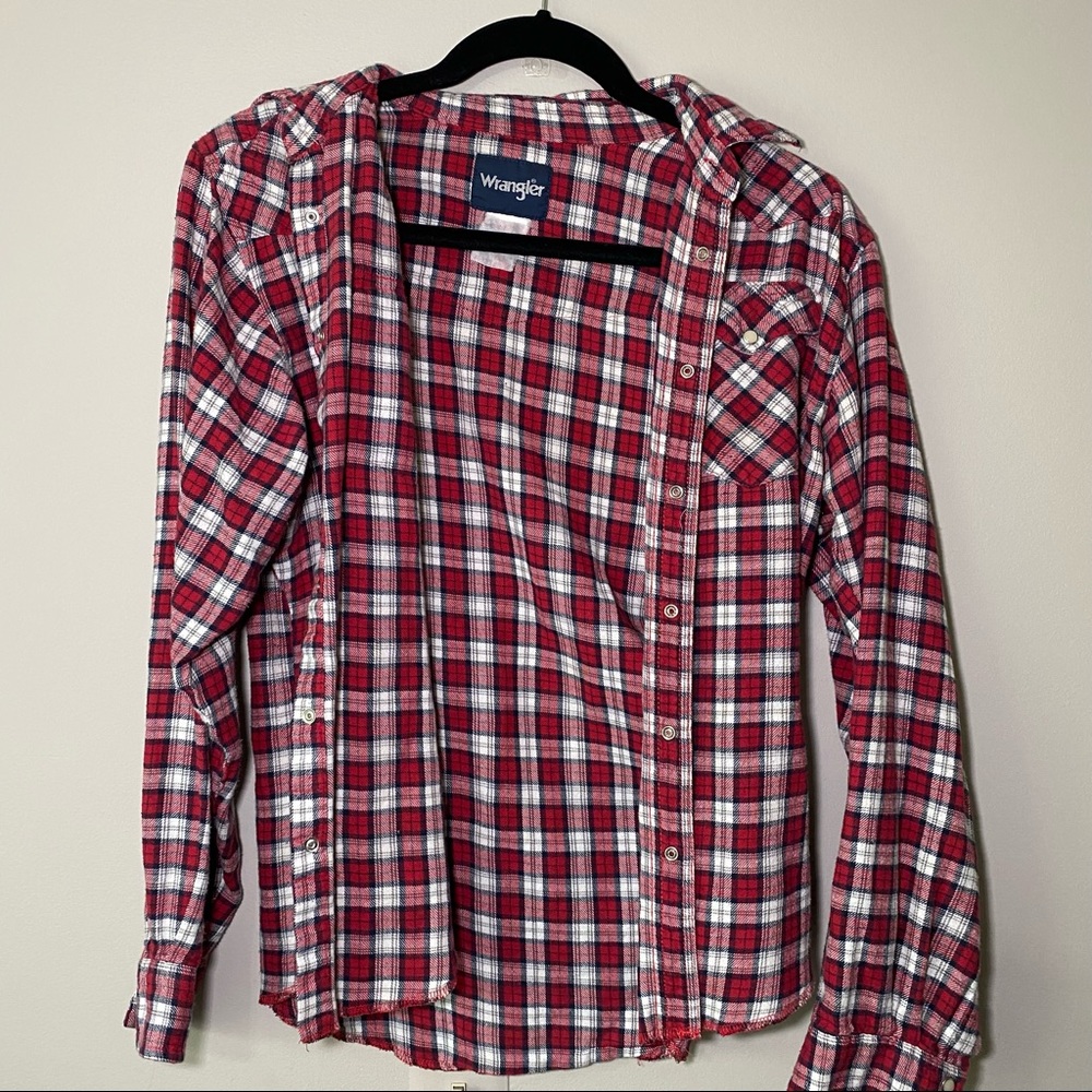 Vintage Wrangle Red and White Plaid Pearl Button Shirt